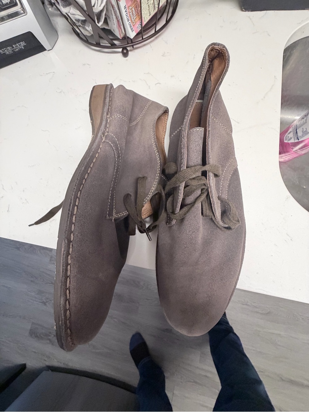 Aston Grey Men's Suede Lace-Up Chukka Boots in Taupe